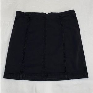 Free People black stretch denim skirt